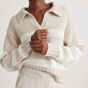 Quince -100% Organic Cropped Cotton Polo Sweater